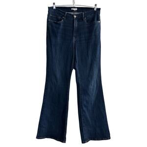 Good American High Waisted Flare Jeans Women’s Size 15 Blue Cotton Cowgirl